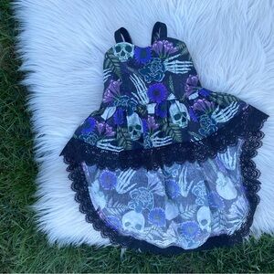 GTRs Boutique Halloween Skeleton Spooky Floral Kids high low tank tunic 18-24 mo
